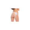 Shorty blanc ouvert en résille et dentelle 